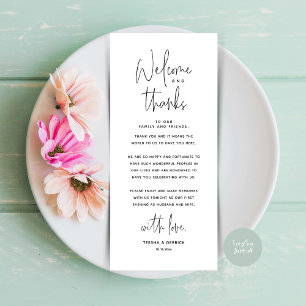 Bienvenue et merci, Place Setting Carte de remerci
