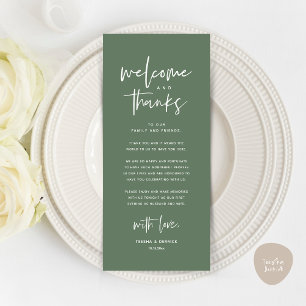 Bienvenue et merci, Place Setting Carte de remerci