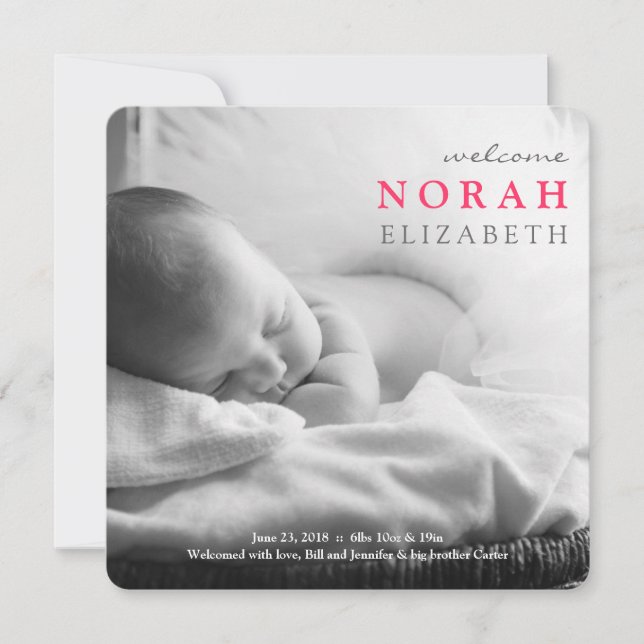 Bienvenue | Faire-part bébé (Devant)