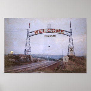 Bienvenue Flin Flon Manitoba Canada Poster rétro