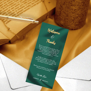 Bienvenue minimaliste Emerald et Gold Script