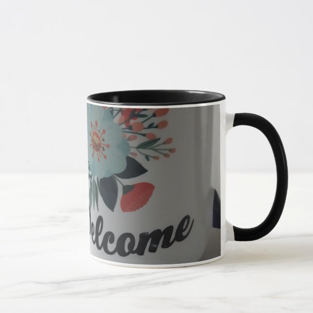 Bienvenue mug floral vintage (Droite)