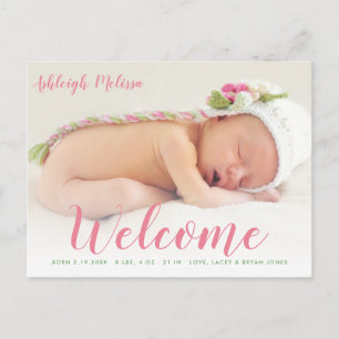 BIENVENUE nouveau carte photo bébé
