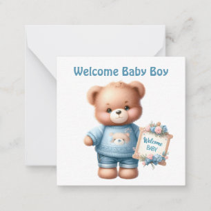 Bienvenue nouvelle carte bébé garçon