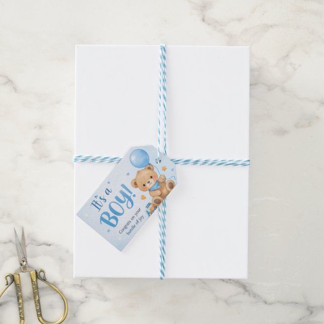 Bienvenue Petit Garçon – Étiquette de Cadeau pour  (With Twine)