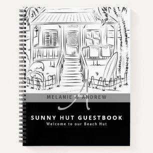 BIENVENUE PLAGE HUT Livre d'or Monogramme Simple