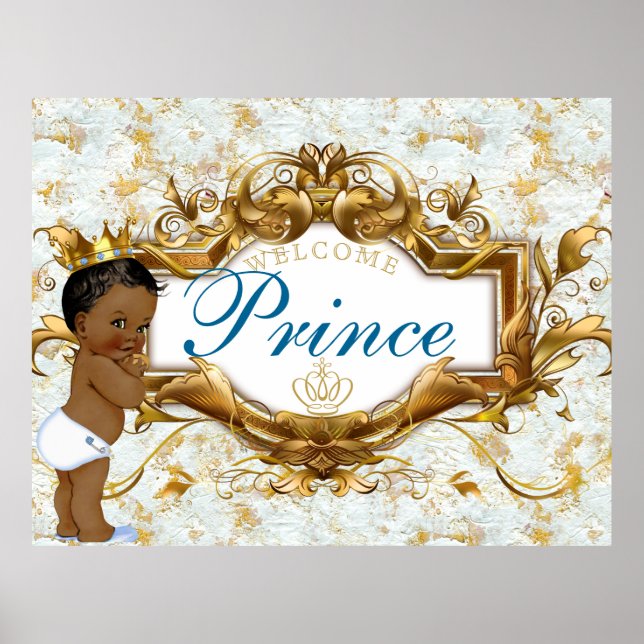 Bienvenue Poster du Baby shower royal du prince af (Devant)
