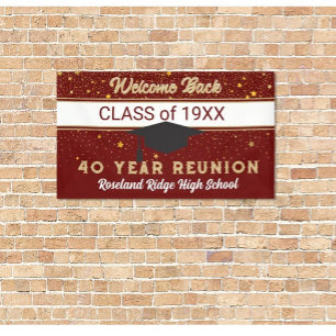 Bienvenue Retour Bannière de réunion de classe 40 