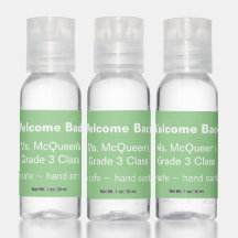 Bienvenue Retour Mint Green Classroom Sanitizer à