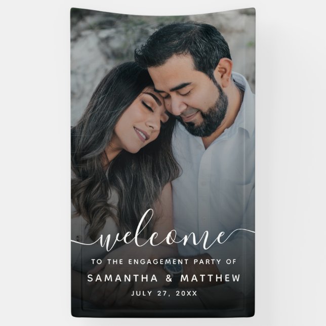 Bienvenue sur la bannière Fiançailles avec photo (Vertical)