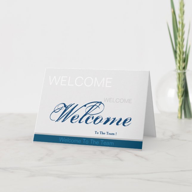 Bienvenue Sur La Carte Bleue Gris De L'Équipe (Devant)