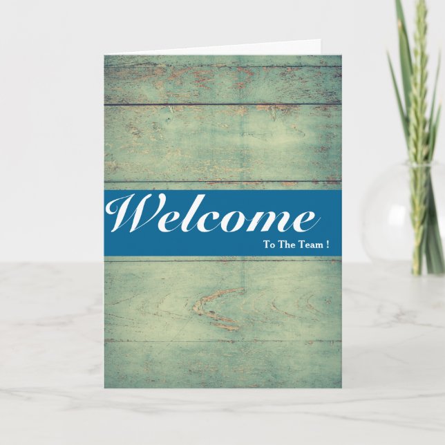 Bienvenue Sur La Carte Bleue Minimale Blanc De L'É (Devant)