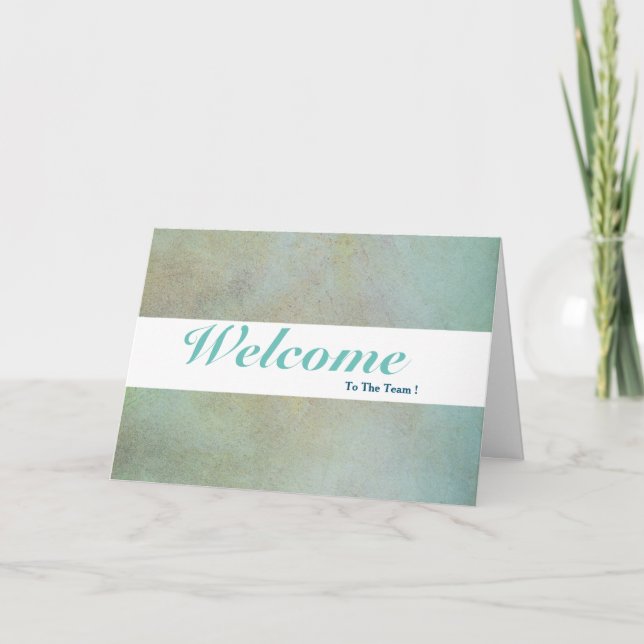 Bienvenue Sur La Carte Bleue Minimale Blanc De L'É (Devant)