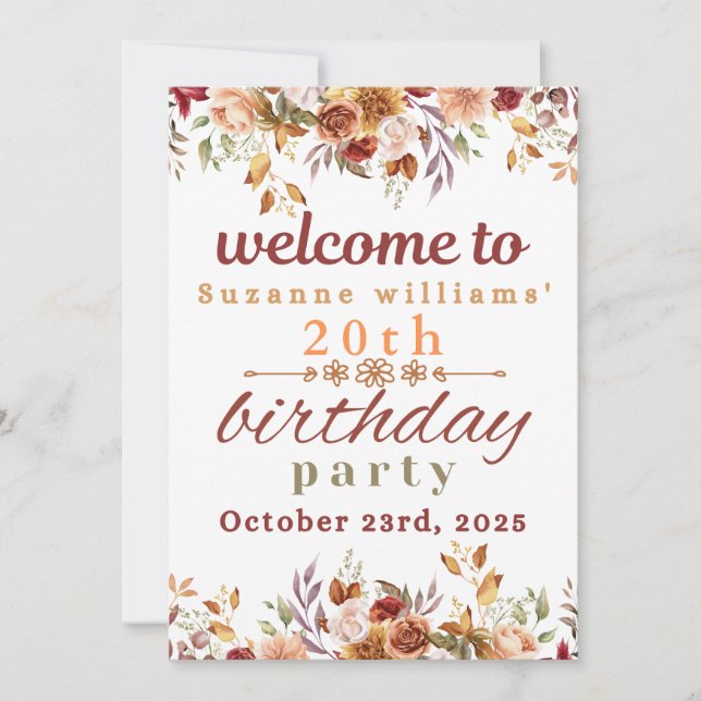 Bienvenue sur la carte d'anniversaire d'invitation (Devant)