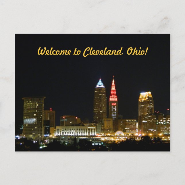 Bienvenue sur la carte postale Cleveland (Night) (Devant)
