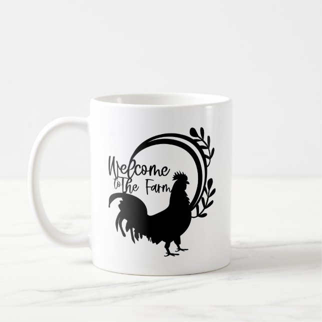 Bienvenue sur le mug de café Coq de la ferme (Gauche)