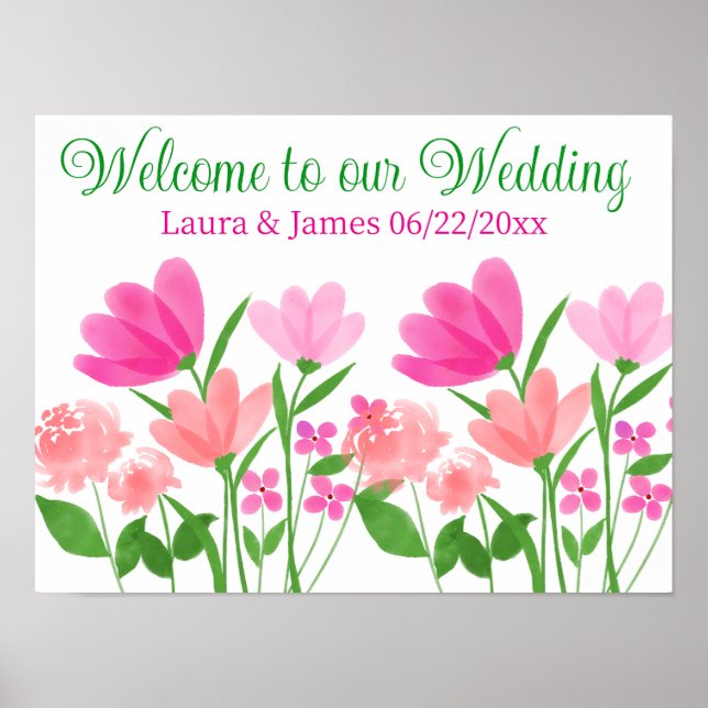 Bienvenue sur notre affiche mariage (Devant)
