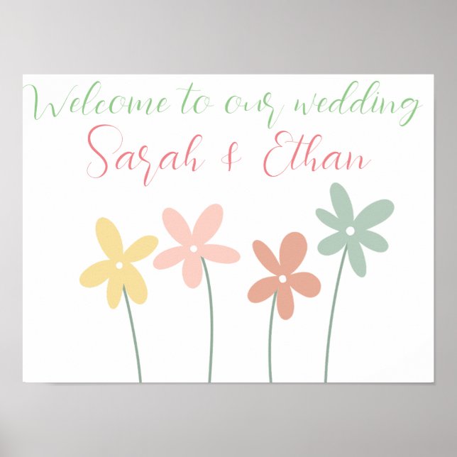 Bienvenue sur notre affiche mariage (Devant)