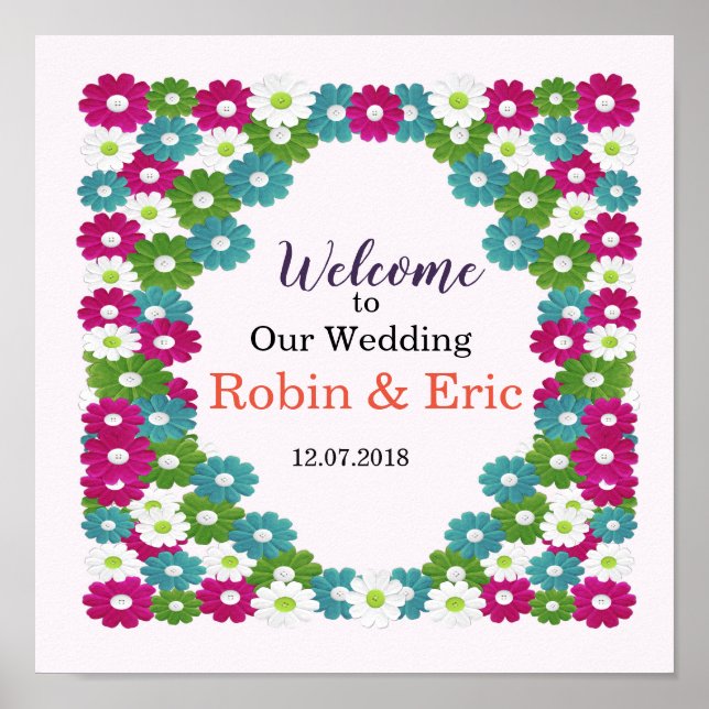 Bienvenue sur notre affiche mariage (Devant)