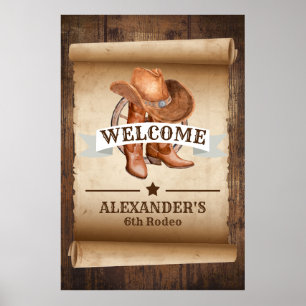 Bienvenue Western Country Boots Poster