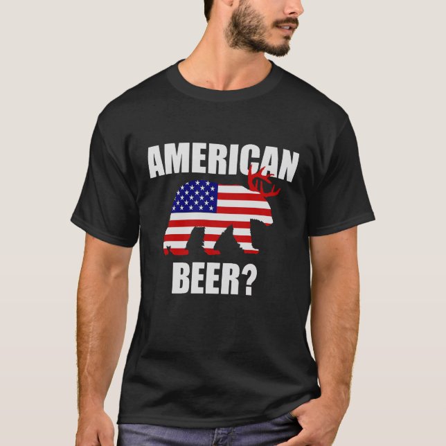 Bière américaine ?  T-shirt de cerfs communs (Devant)