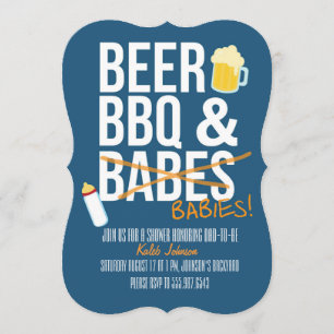 Bière, barbecue et bébés Baby shower Invitation de