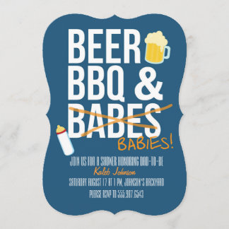 Bière, barbecue et bébés Baby shower Invitation de