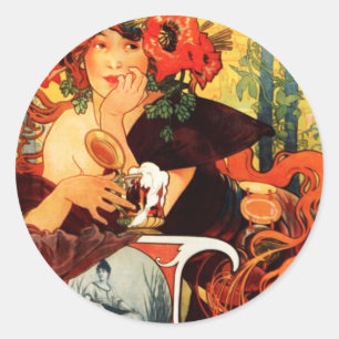 Bière d'Alphonse Mucha des autocollants de Muse