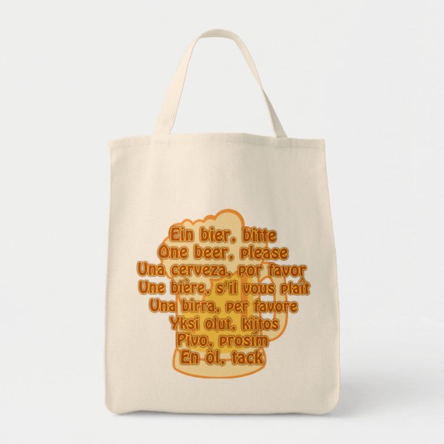 BIÈRE dans le sac langues - choisir style & couleu (Devant)