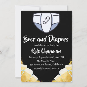 bière et couches invitations pour la fête des couc