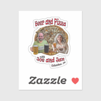 Bière et pizza avec Joe et Jan - Sticker Vinyl