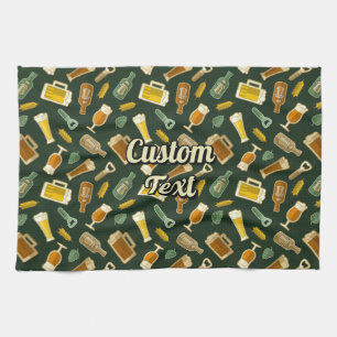 Bière Icônes Motif Serviette de cuisine