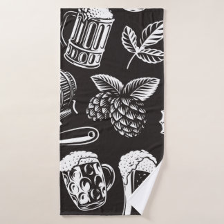 Bière motif sans soudure en style vintage, backgro