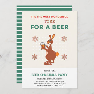 Bière Noël Invitations Funny Pun