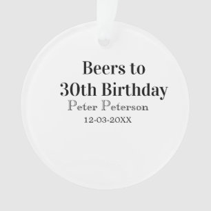 Bière pour 30e anniversaire nom date homme élégant