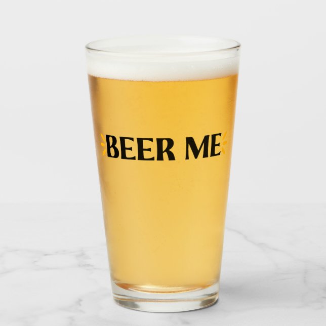 Biére Pour Moi | Verre à Pint à Typographie Drôle (Devant (rempli))