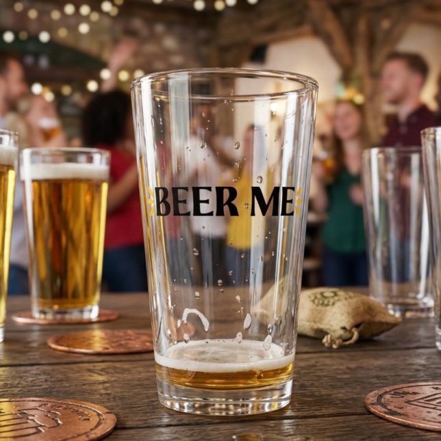 Biére Pour Moi | Verre à Pint à Typographie Drôle (Créateur téléchargé)