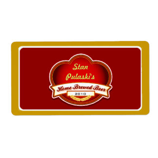 Bière rouge dorée retro Étiquette personnalisé