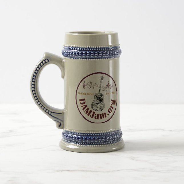 Bière Stein de DAMJam et tasses de café (Gauche)