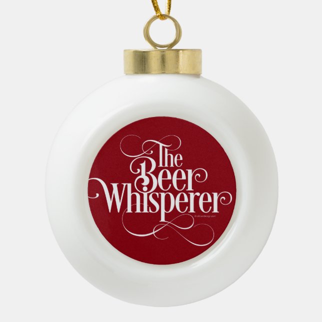 Bière Whisperer Céramique Ball Ornement de Noël (Devant)