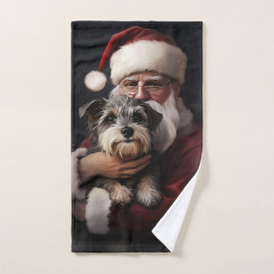 Biewer Terrier Avec Noël Festif Du Père Noël