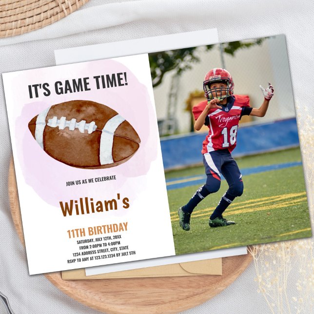 Big Ball Football Anniversaire Invitations avec ph (Big Ball Football Birthday Invitations w photo)