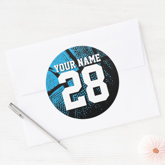 Big basketball stickers with custom jersey number (Enveloppe)