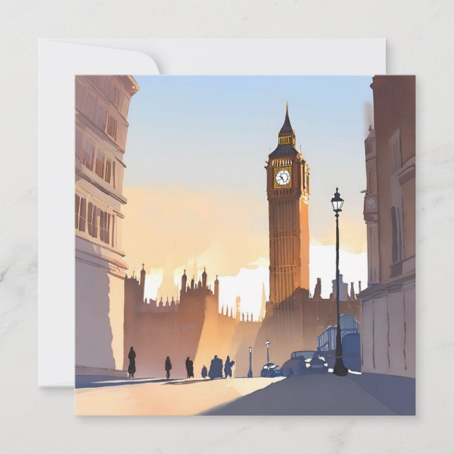 Big Ben Clocktower | Carte Londres Angleterre (Devant)
