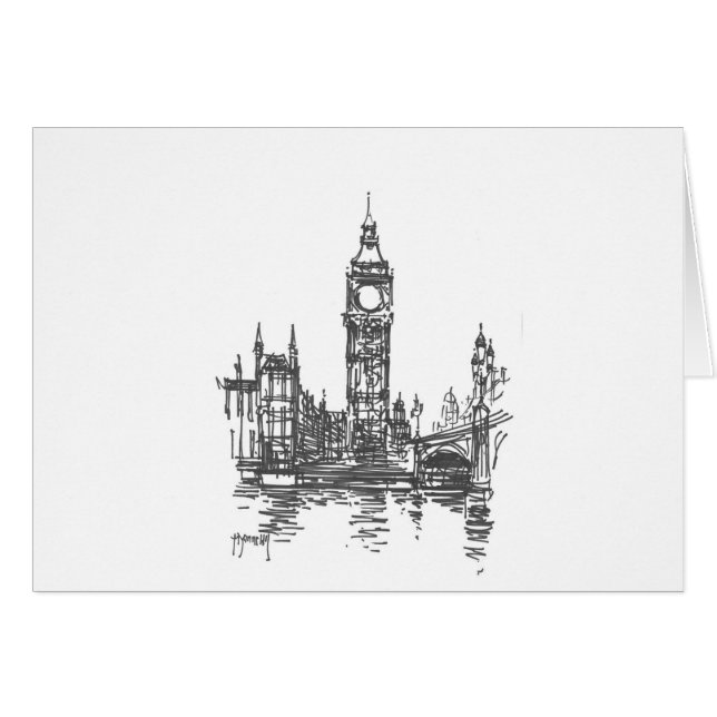 Big Ben dans la carte de Londres (Devant horizontal)