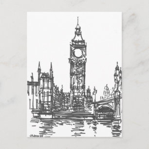 Big Ben dans la carte postale de Londres