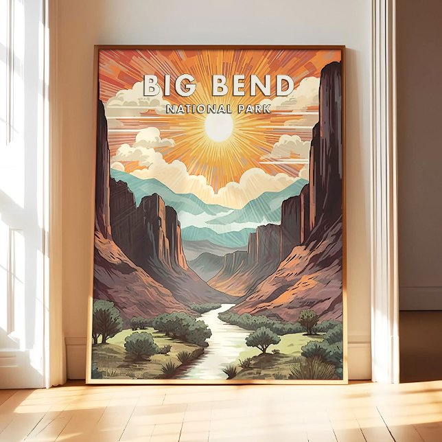 Big Bend National Park Poster Art Print, Retro Nat (Créateur téléchargé)