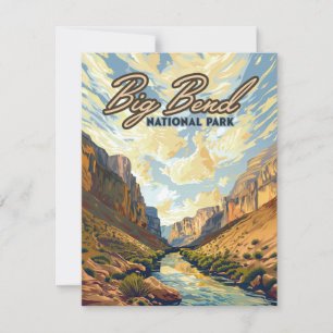 Big Bend National Park Texas Desert Retro Card