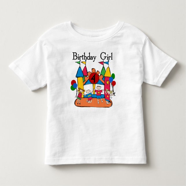 Big Bounce Girl 4th Birthday T-shirts et cadeaux (Devant)