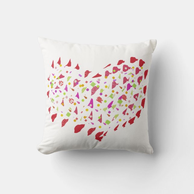 Big Bright Red Heart Love Coussin de coussin (Recto)